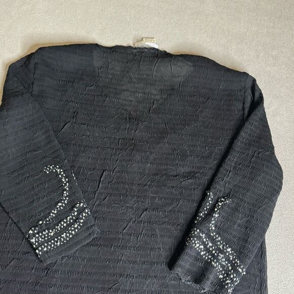 Alberto Makali Black Top blouse button up black size XL women’s - Picture 11 of 15